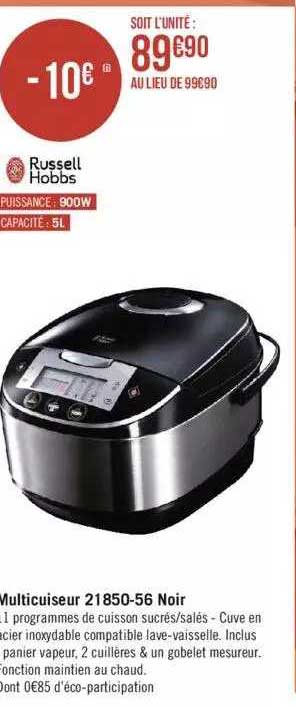 multi cuiseur 21850-56 noir russelle hobbs