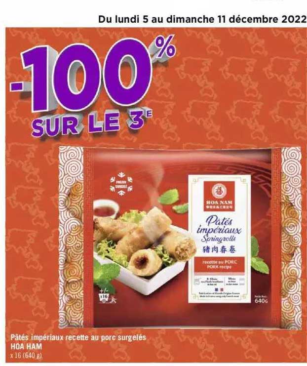 pâtés impériaux recette au porc surgelés hoa ham