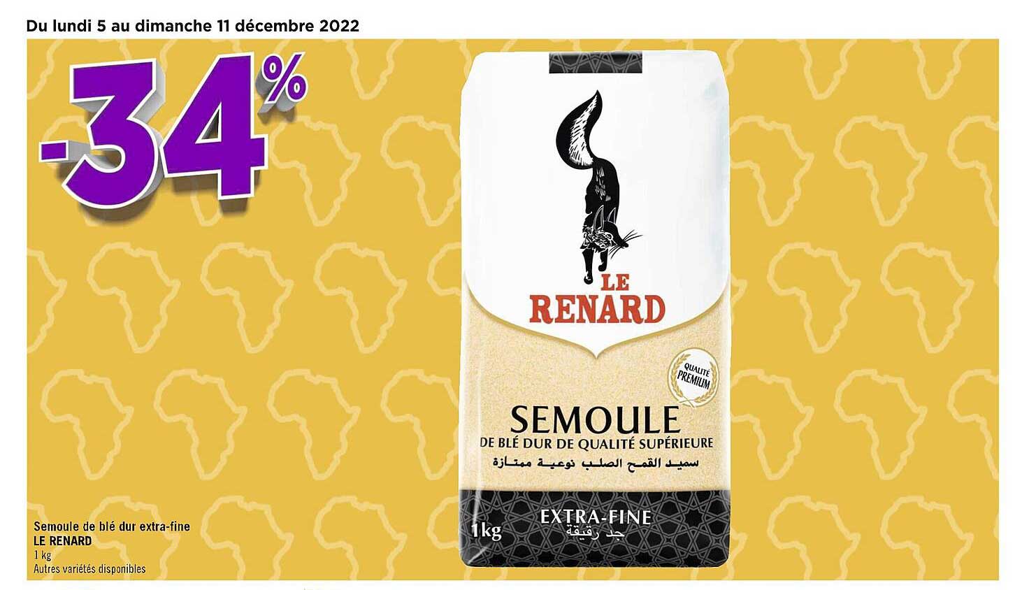 semoule de blé dur extra-fine le renard