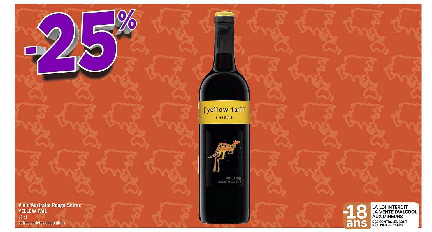 vin d'autralie rouge shiraz yellow tail