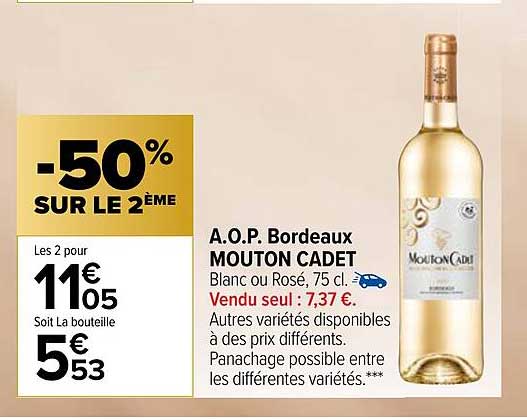 a.o.p. bordeaux mouton cadet
