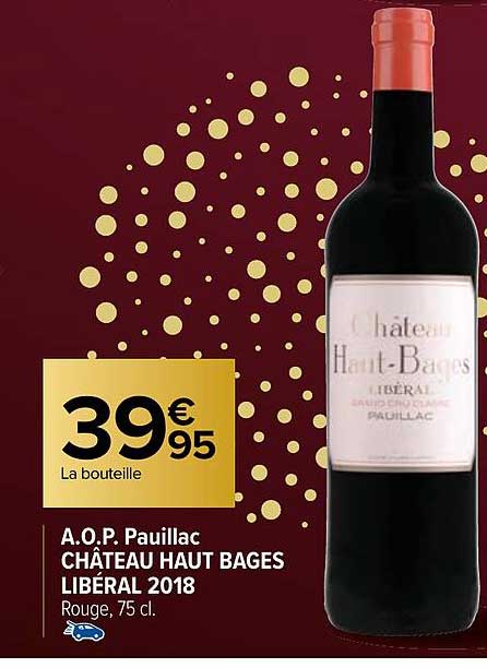 a.o.p. pauillac château haut bages libéral 2018