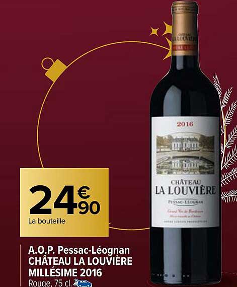 a.o.p. pessac-léognan château la louvière millésime 2016