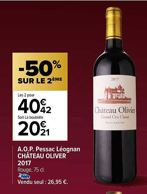 a.o.p. pessac léognan château oliver 2017