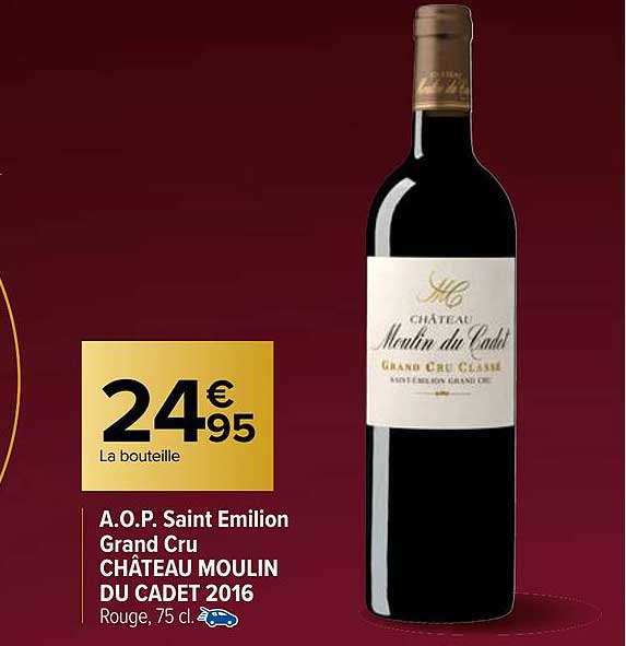 a.o.p. saint émilion grand cru château moulin du cadet 2016