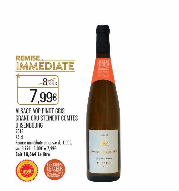 alsace aop pinot gris grand cru steinert comtés d'isenbourg 2018