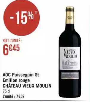 aoc puisseguin st émilion rouge château vieux moulin