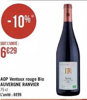 aop ventoux rouge bio auvergne ranvier