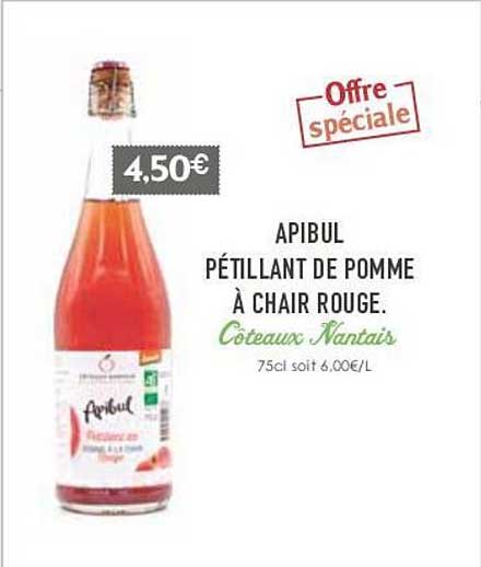 apibul pétillant de pomme à chair rouge côteaux nantais
