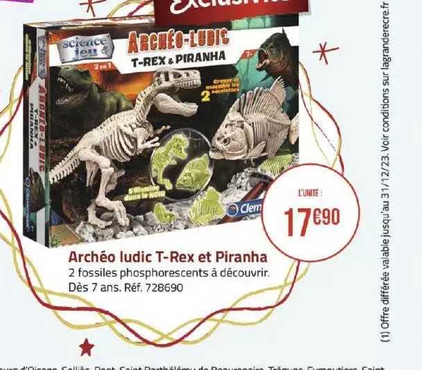 archéo ludic t-rex et piranha