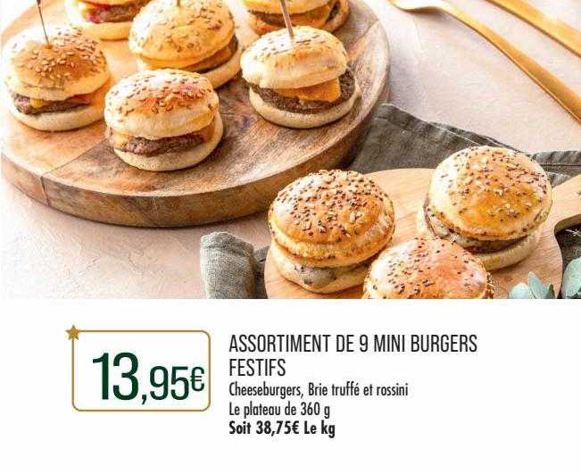 Assortiment De 9 Mini Burgers Festifs