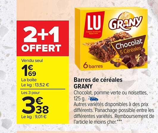 barres de céréales grany