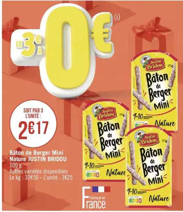 bâton de berger mini nature justin bridou