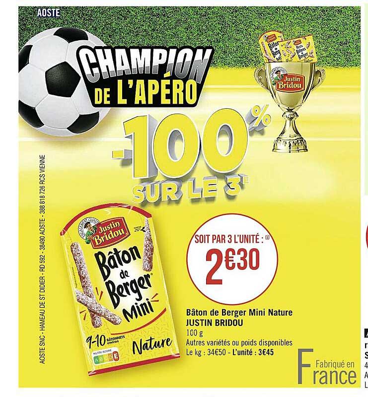 bâton de berger mini nature justin bridou