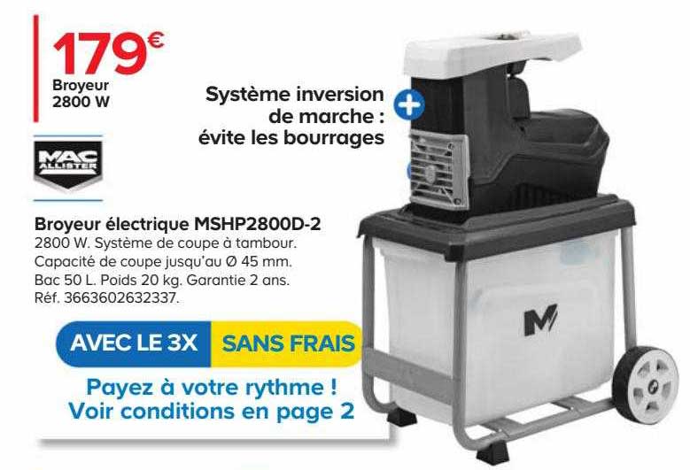 broyeur électrique 2800 w mac allister