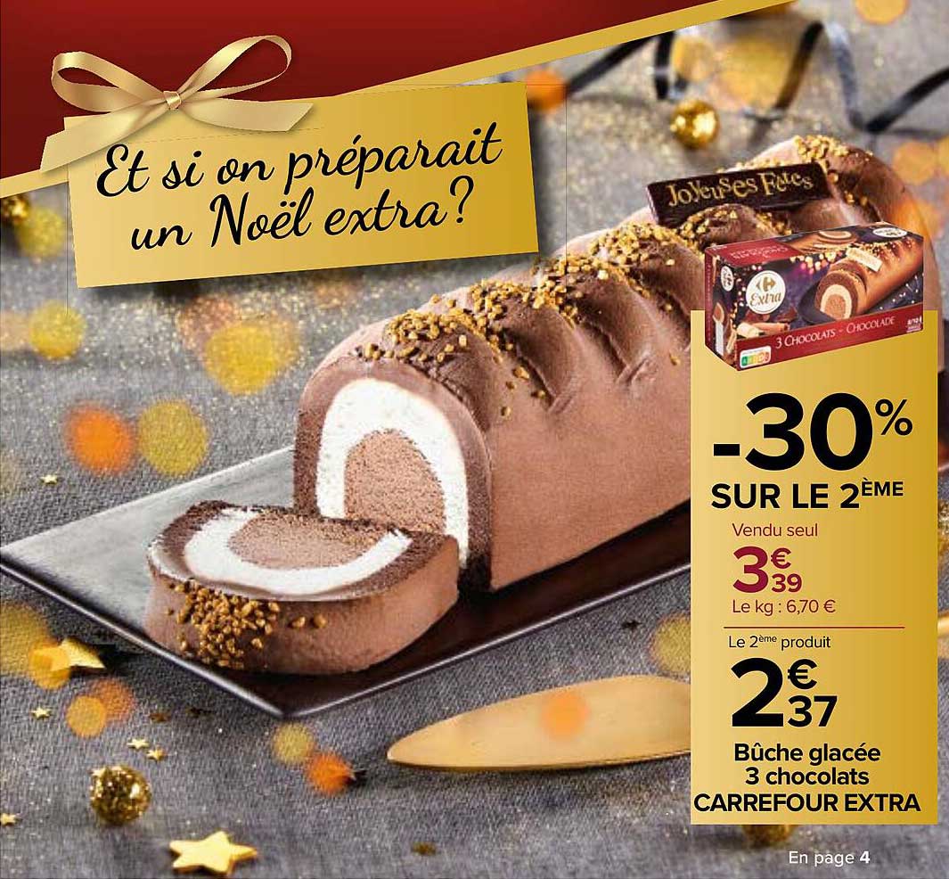 Bûche Glacée 3 Chocolats Carrefour Extra