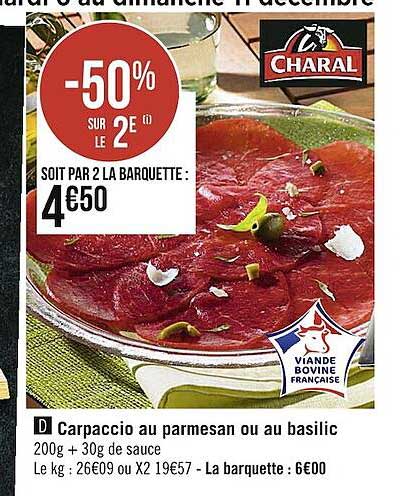Carpaccio Au Parmesan Ou Au Basilic