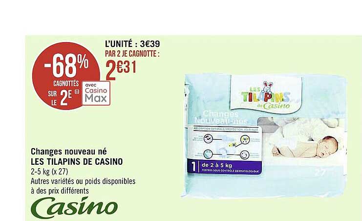 changes nouveau né les tilapins de casino