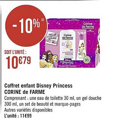 coffret enfant disney princess corine de farme