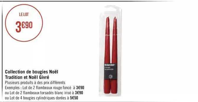 collection de bougies noël tradition et noël givré