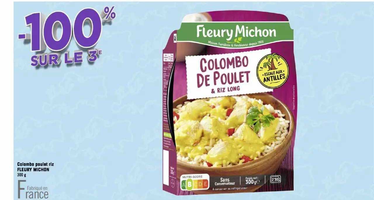 colombo poulet riz fleury michon