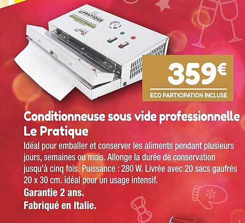 conditionneuse sous vide professionnelle le pratique