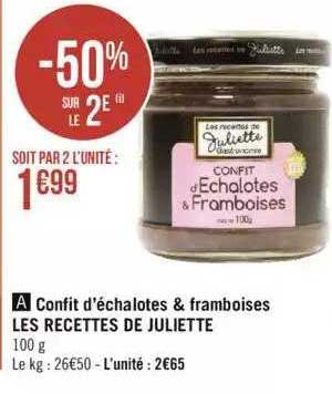 confit d'échalotes & framboises les recettes de juliette