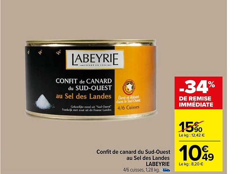 confit de canard du sud-ouest au sel des landes labeyrie