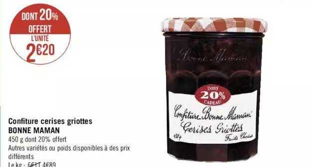 confiture cerises griottes bonne maman