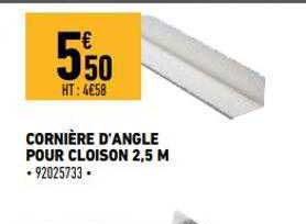 cornière d'angle pour cloison 2,5 m
