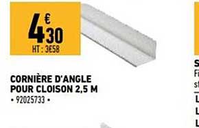 cornière d'angle pour cloison 2,5 m
