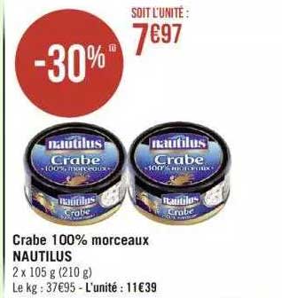 Crabe 100% Morceaux Nautilus
