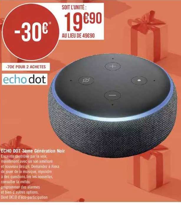 écho dot 3ème génération noir