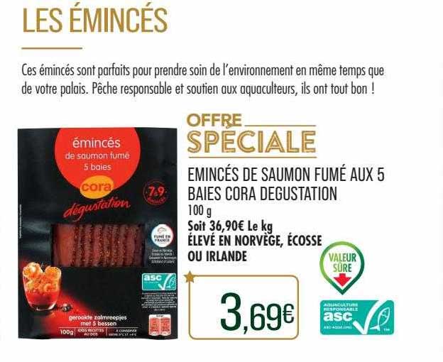 émincés De Saumon Fumé Aux 5 Baies Cora Dégustation