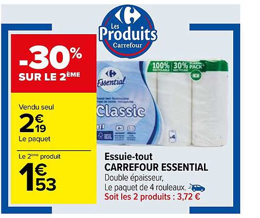 essuie-tout carrefour essential