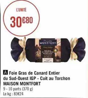 foie gras de canard entier du sud-ouest igp - cuit au torchon maison montfort
