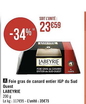 foie gras de canard entier igp du sud ouest labeyrie