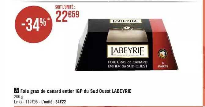 foie gras de canard entier igp du sud ouest labeyrie