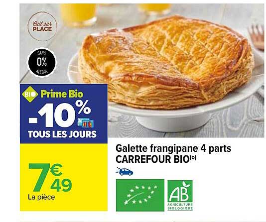 galette frangipane 4 parts carrefour bio