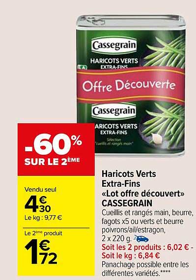 haricots verts extra-fins «lot offre découvert» cassegrain