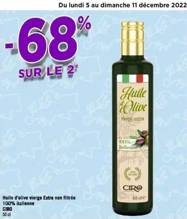 huile d'olive vierge extra non filtrée 100% italienne ciro