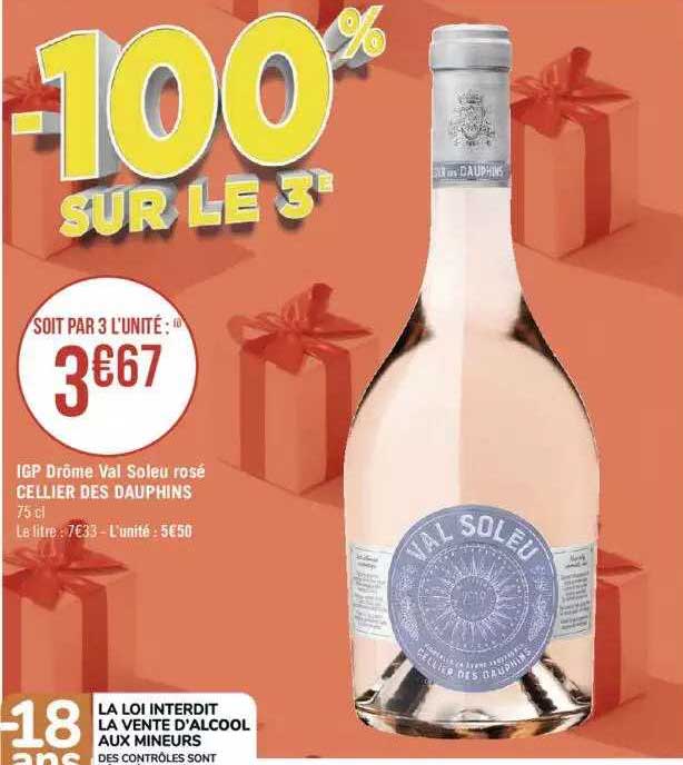 igp drôme val soleu rosé cellier des dauphines