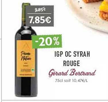 igp oc syrah rouge gérard bertrand