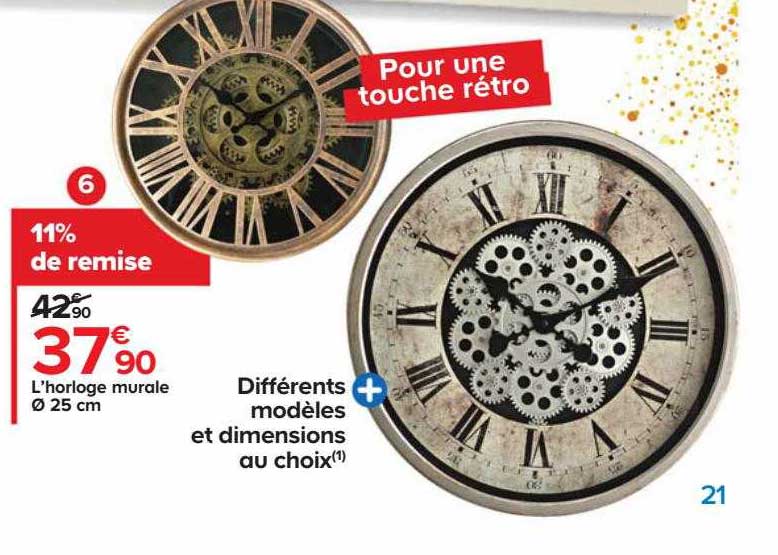 l'horloge murale ø 25 cm