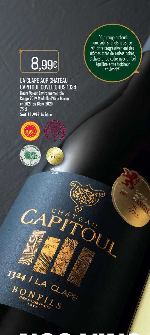 la clape aop château capitoul cuvée oros 1324
