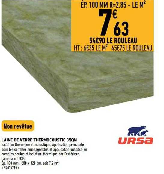 Laine De Verre Thermocoustic 35qn Ursa