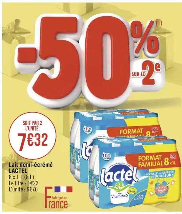 lait demi-écrémé lactel