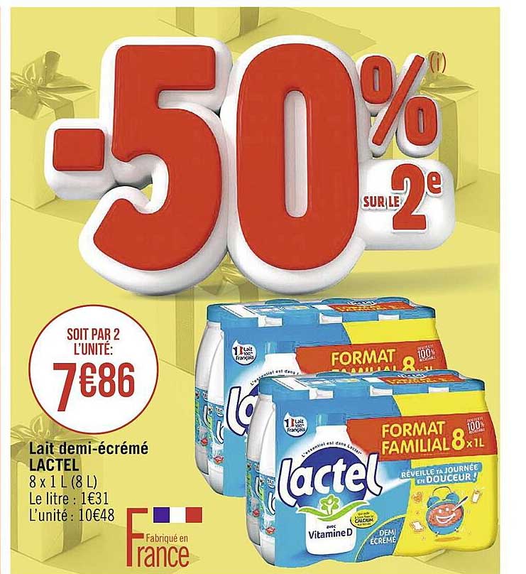 lait demi-écrémé lactel