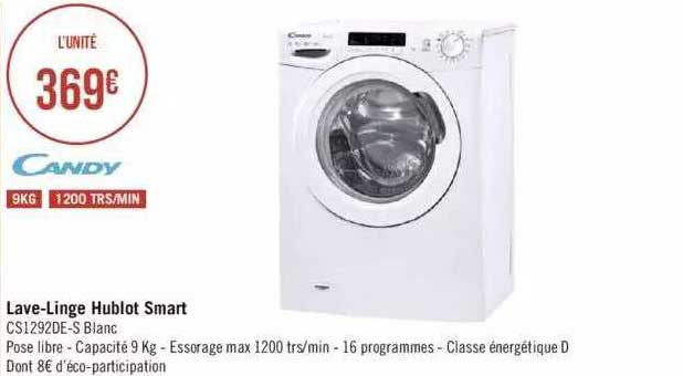 lave-linge hublot smart candy