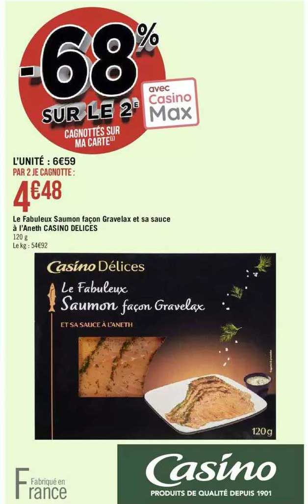 le fabuleux saumon façon gravelax et sa sauce à l'aneth casino délices